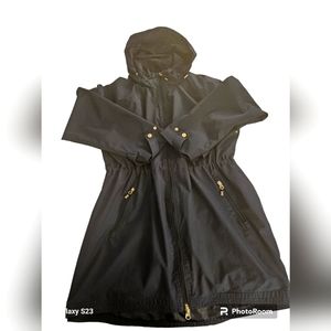 Be Boundless Womens Water Proof Wind Breaker Size XXL Navy Blue Sinched Waist,